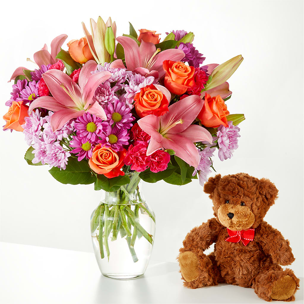 One and Only Bouquet and Bear Bundle – Kiss Floral Llc, Conshohocken PA