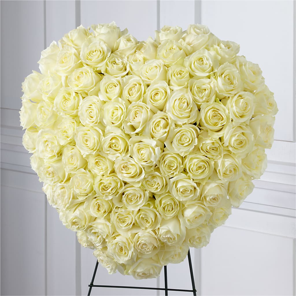 Elegant Remembrance Standing Heart – Kiss Floral Llc, Conshohocken PA