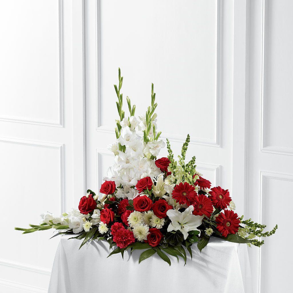 Crimson & White Arrangement – Kiss Floral Llc, Conshohocken PA