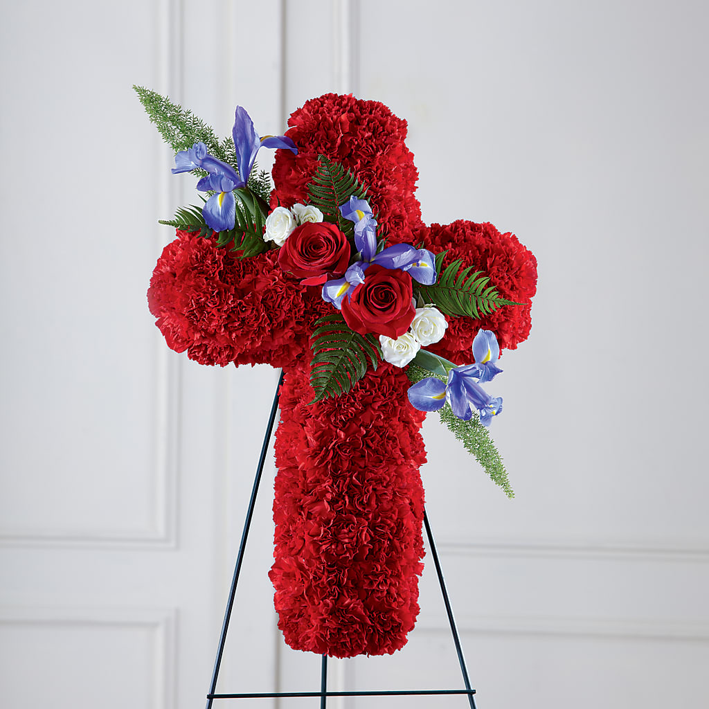 Faithful Hero Floral Cross – Kiss Floral Llc, Conshohocken PA
