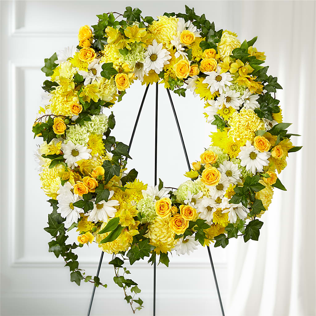 Golden Remembrance Wreath – Kiss Floral Llc, Conshohocken PA