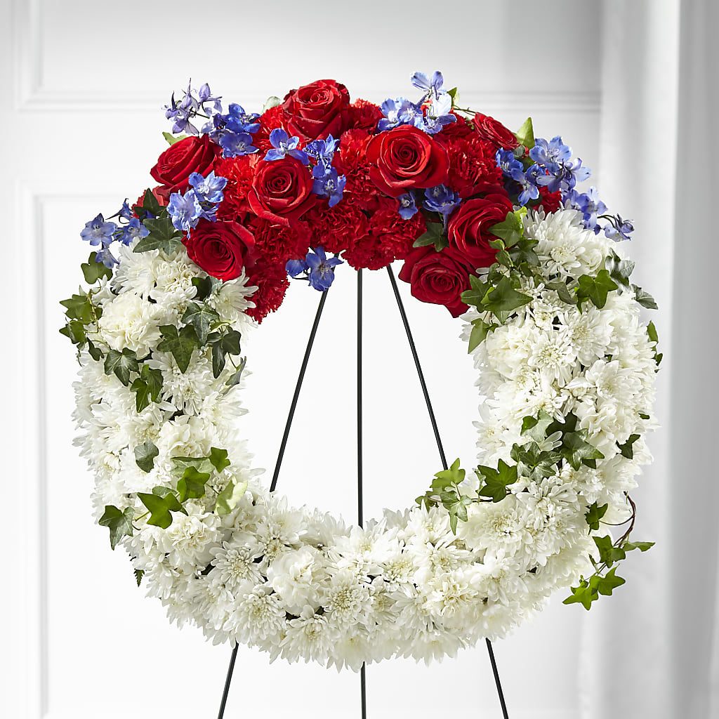 Patriotic Passion Wreath – Kiss Floral Llc, Conshohocken PA