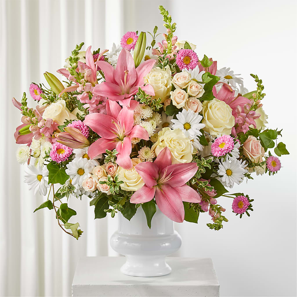 Empathetic Blooms Urn Arrangement – Kiss Floral Llc, Conshohocken PA