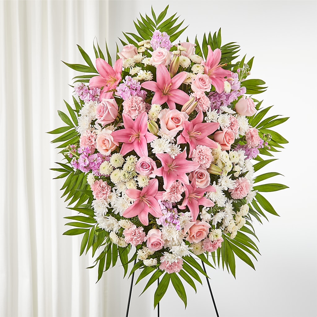 Offering Solace Standing Spray – Kiss Floral Llc, Conshohocken PA