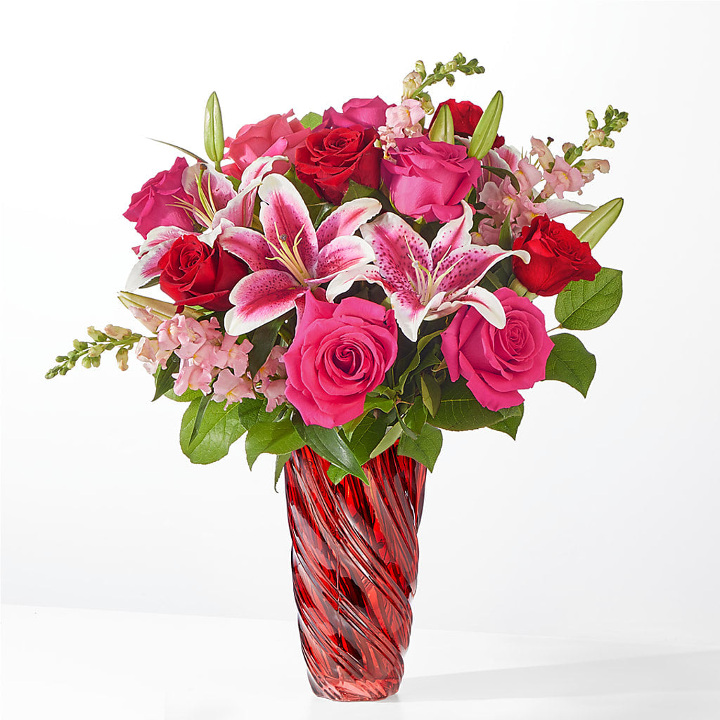 Always You Bouquet with Luxe Swirl Vase – Kiss Floral Llc, Conshohocken PA