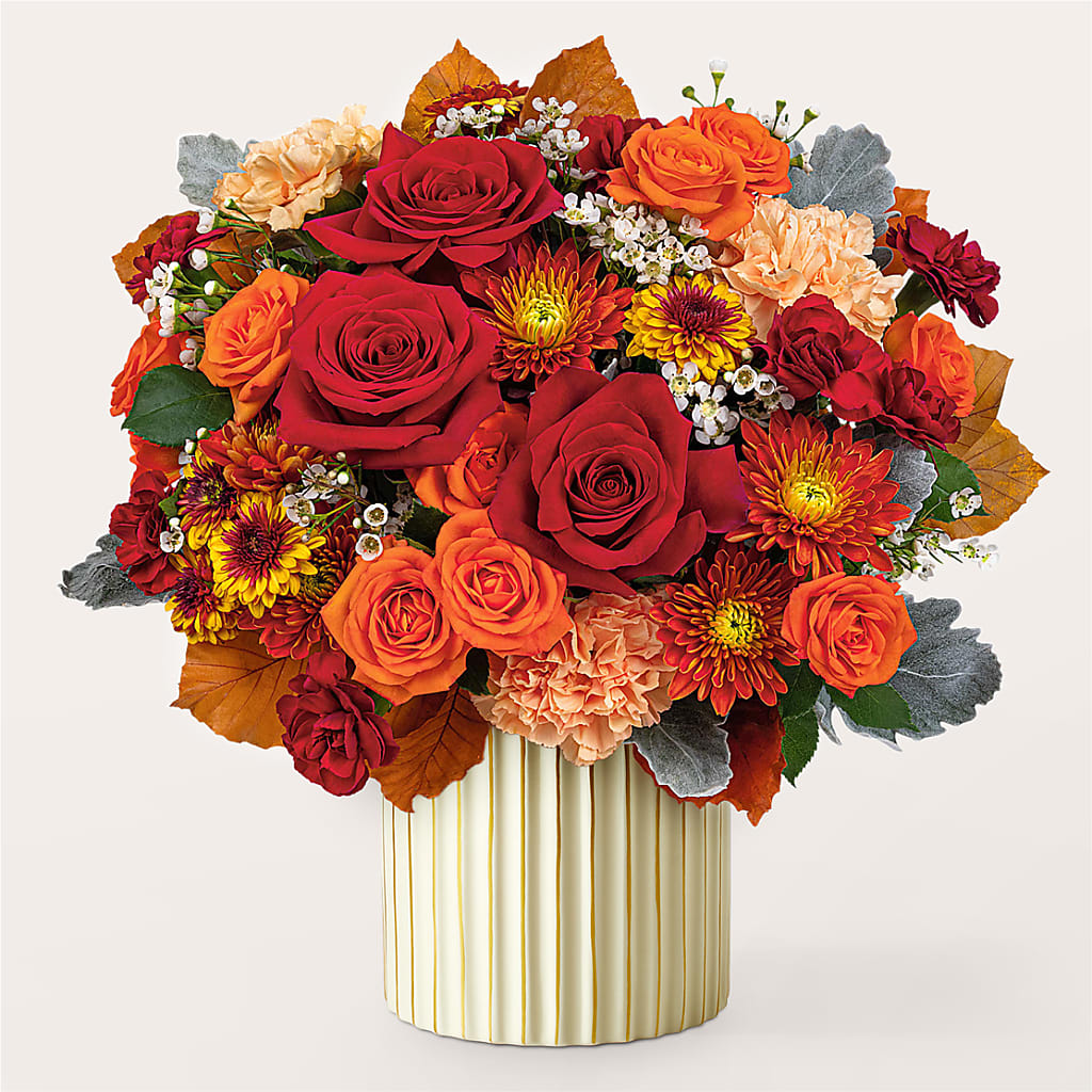 Merlot Bouquet with Ivory Vase – Kiss Floral Llc, Conshohocken PA