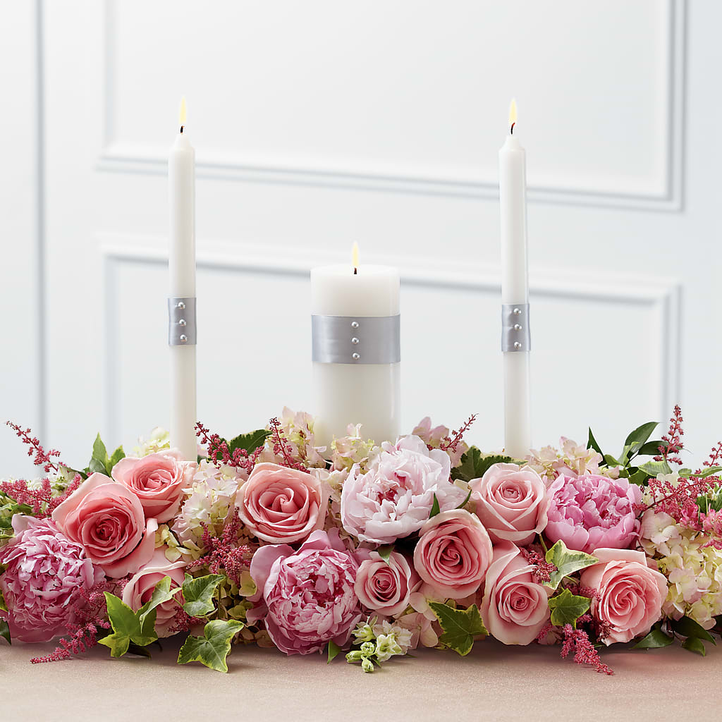 Worldwide Romance Unity Candle Arrangement – Kiss Floral Llc, Conshohocken PA