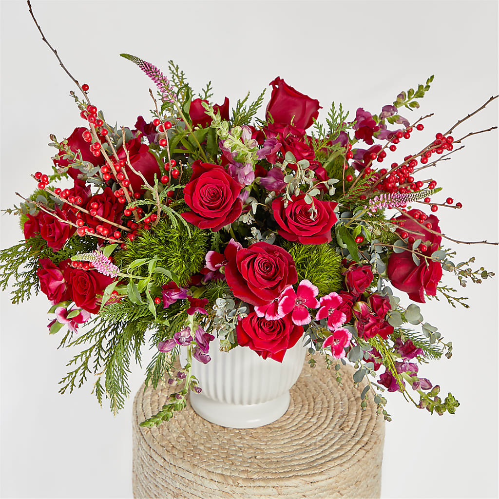 Big Red Bow Bouquet –  Kiss Floral Llc, Conshohocken PA