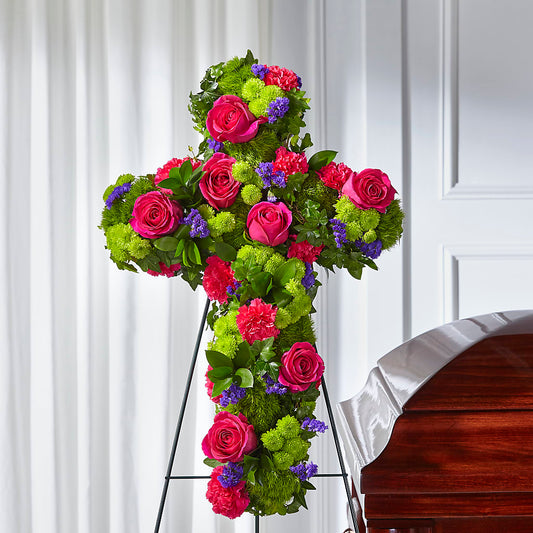 Tribute Rose Floral Cross –  Kiss Floral Llc, Conshohocken PA