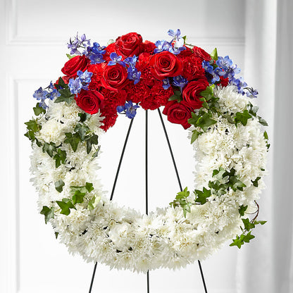 Patriotic Passion Wreath –  Kiss Floral Llc, Conshohocken PA