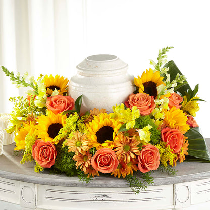 Faithful Sunflower Cremation Adornment –  Kiss Floral Llc, Conshohocken PA