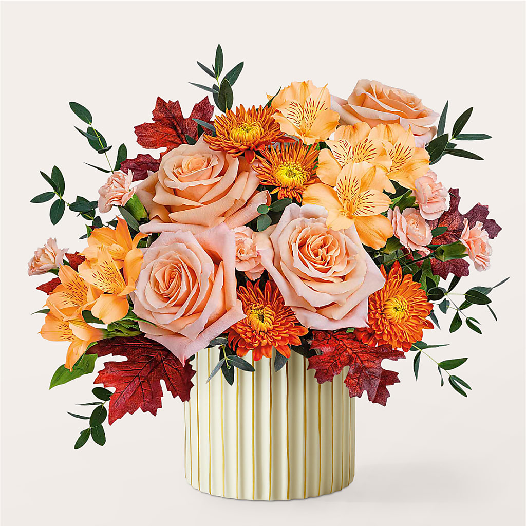 Spiced Latte Bouquet with Ivory Vase –  Kiss Floral Llc, Conshohocken PA