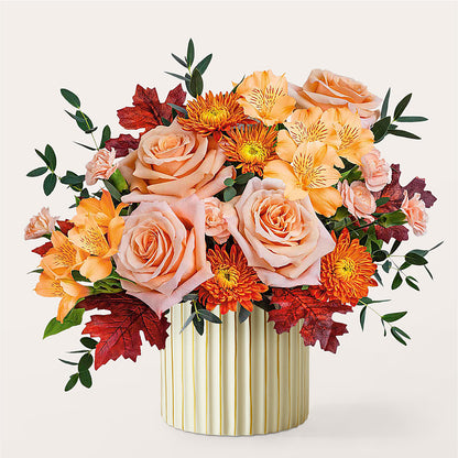 Spiced Latte Bouquet with Ivory Vase –  Kiss Floral Llc, Conshohocken PA