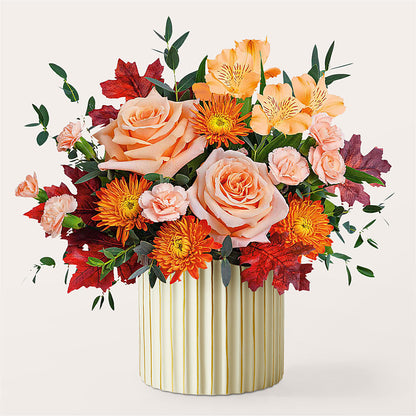 Spiced Latte Bouquet with Ivory Vase –  Kiss Floral Llc, Conshohocken PA