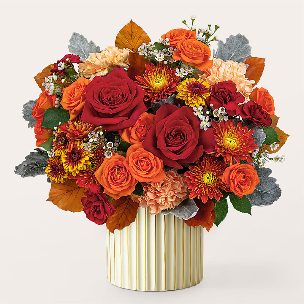 Merlot Bouquet with Ivory Vase –  Kiss Floral Llc, Conshohocken PA