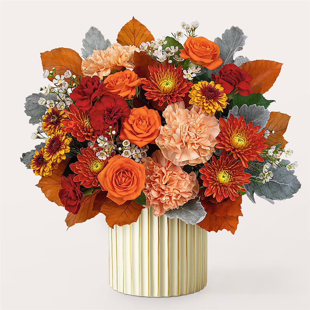 Merlot Bouquet with Ivory Vase –  Kiss Floral Llc, Conshohocken PA