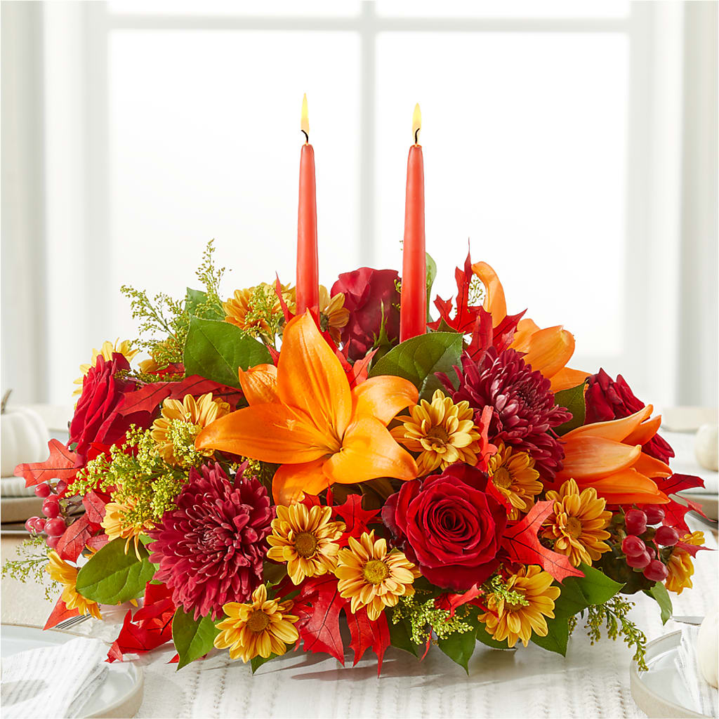 Autumn's Embrace Centerpiece –  Kiss Floral Llc, Conshohocken PA