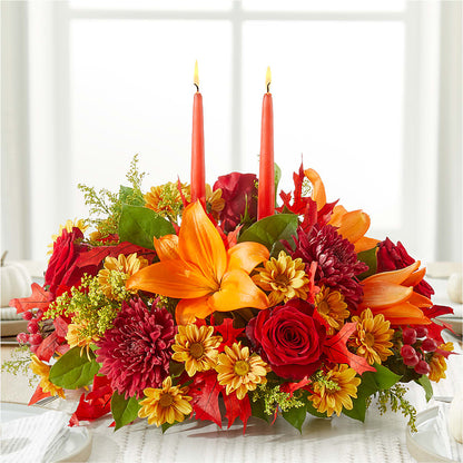 Autumn's Embrace Centerpiece –  Kiss Floral Llc, Conshohocken PA