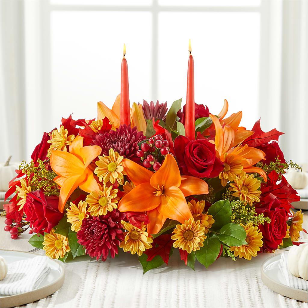 Autumn's Embrace Centerpiece –  Kiss Floral Llc, Conshohocken PA