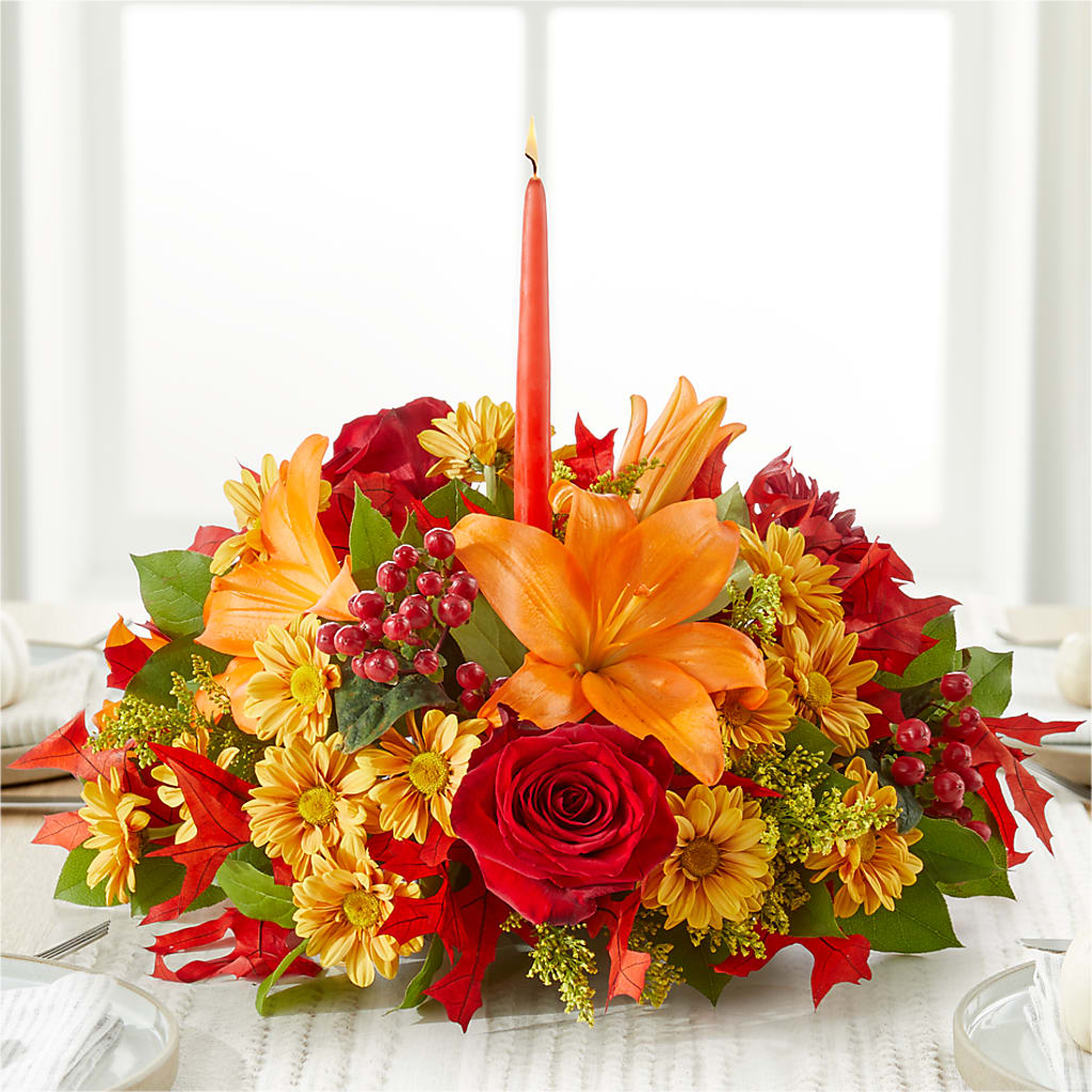 Autumn's Embrace Centerpiece –  Kiss Floral Llc, Conshohocken PA