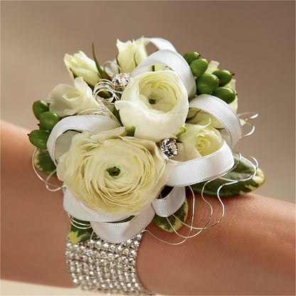 White Wedding Corsage –  Kiss Floral Llc, Conshohocken PA